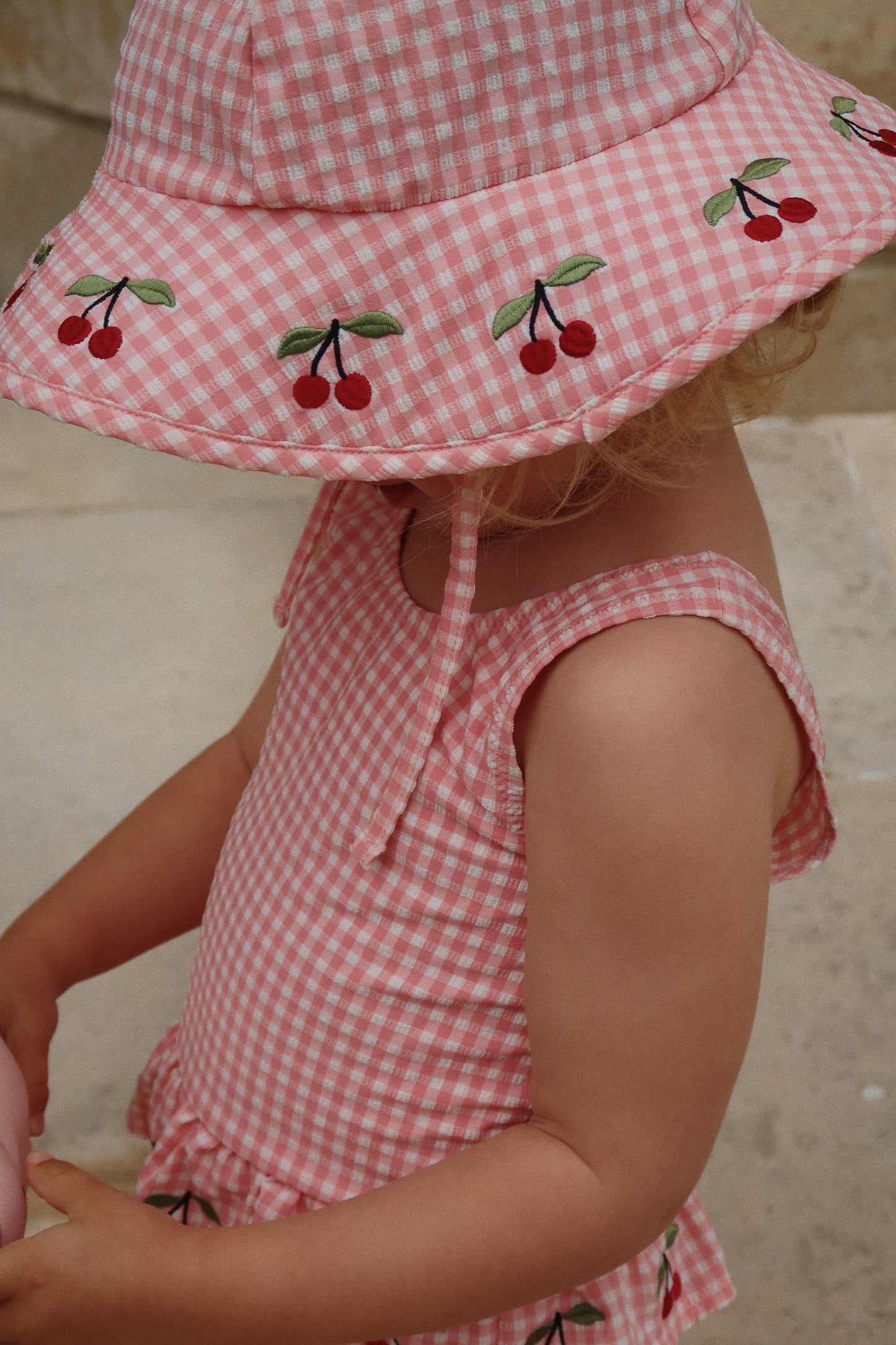 Soline Swimsuit in Geranium Pink Cherries