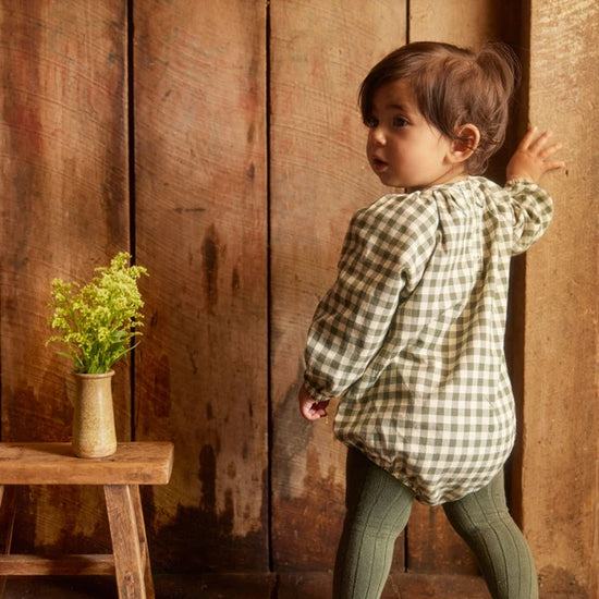 Meadow Bodysuit in Thyme Check