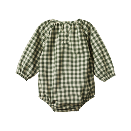 Meadow Bodysuit in Thyme Check