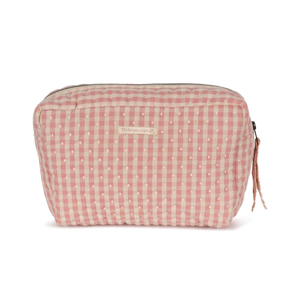 Pink Check Seersucker Big Toiletry Bag