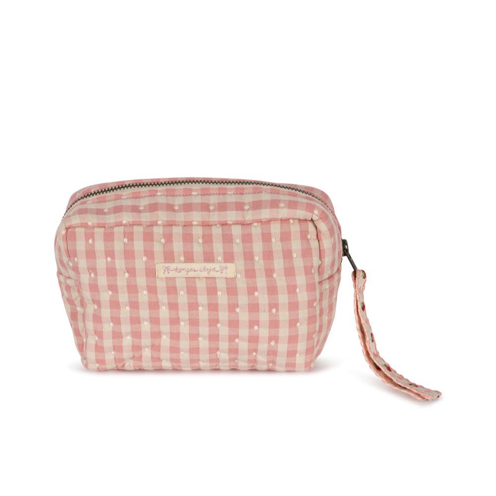 Pink Check Seersucker Small Toiletry Bag