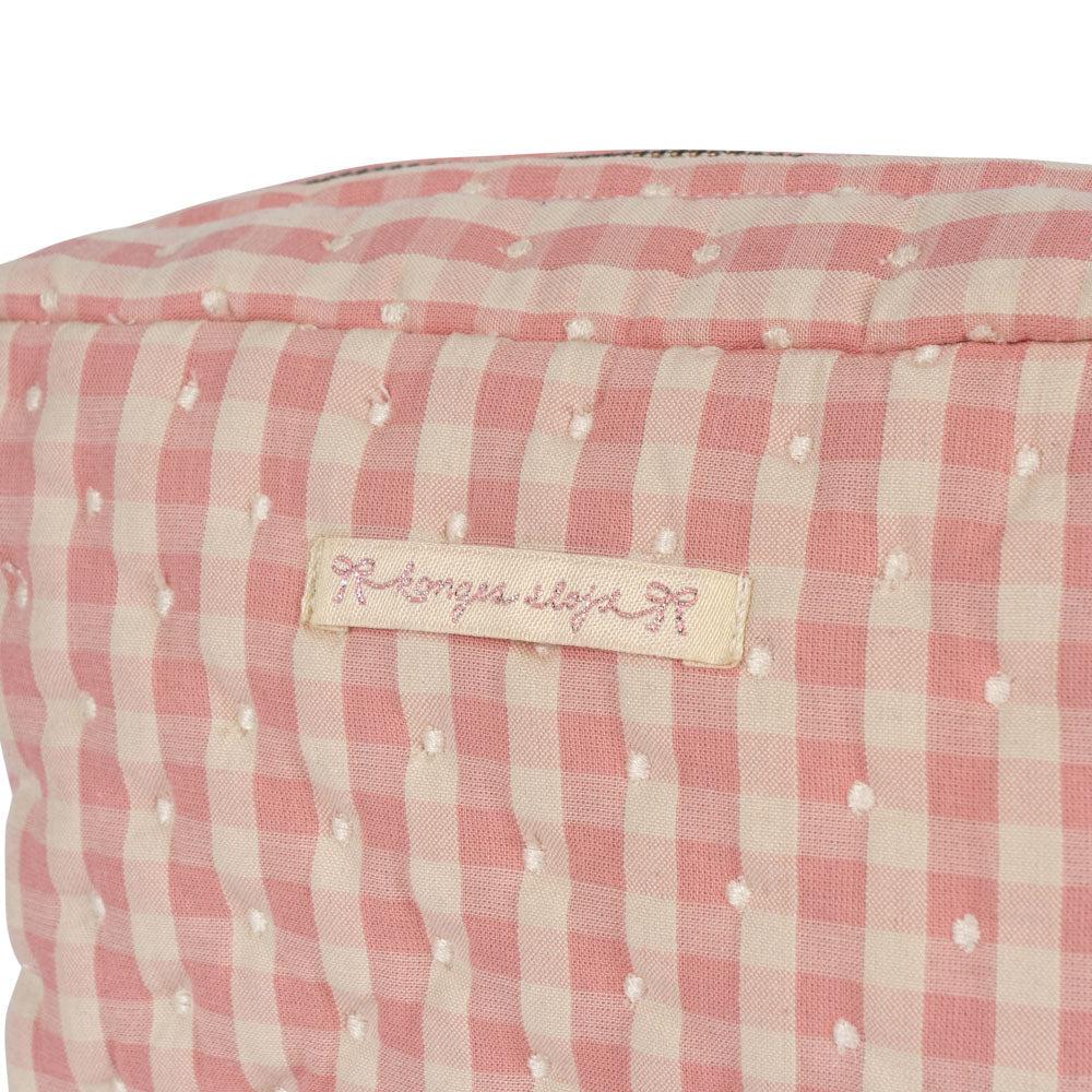 Pink Check Seersucker Small Toiletry Bag