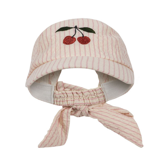 Load image into Gallery viewer, Ellie Cherry Stripe Hat
