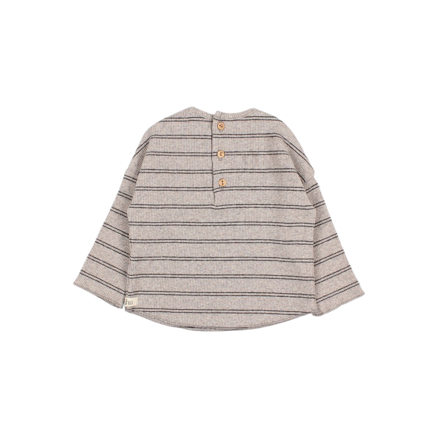 Soft Rib Shirt in Stone Stripe