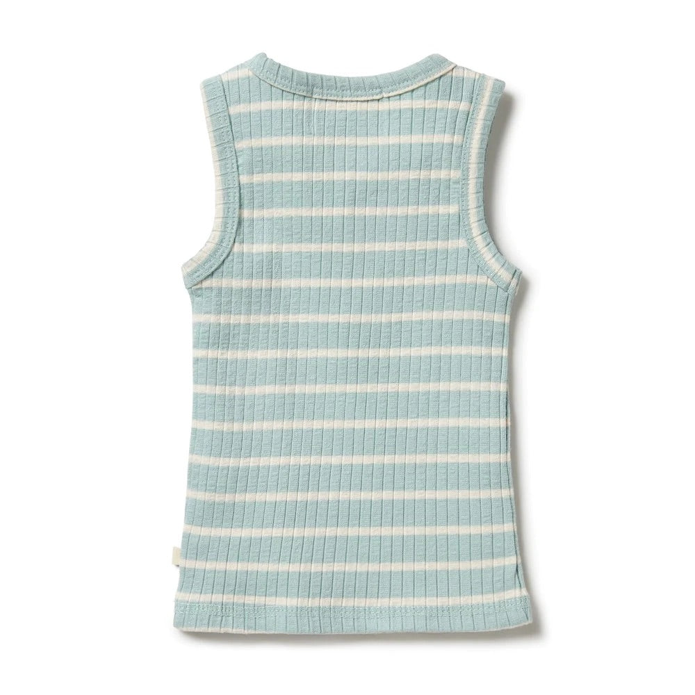 Organic Rib Tank - Pistachio Stripe