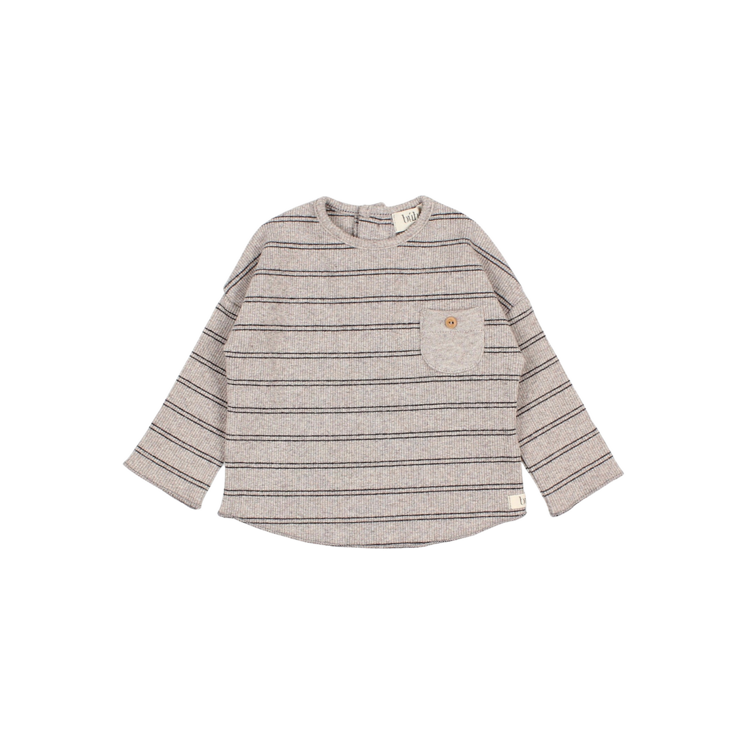 Soft Rib Shirt in Stone Stripe